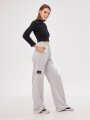 Vunka Kargo Cepli Palazzo Kadın Eşofman Pantolon - Gri