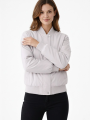 Kadın Premium Bomber Ceket Çıtçıt Kapamalı, Ribana Manşetli, Astarlı, Regular Fit Mont - Beyaz