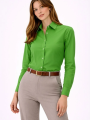 Kadın Uzun Kollu Gömlek Düğmeli Klasik Yaka Günlük ve Ofis Şıklığına uygun - Yeşil