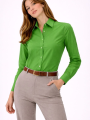 Kadın Uzun Kollu Gömlek Düğmeli Klasik Yaka Günlük ve Ofis Şıklığına uygun - Yeşil