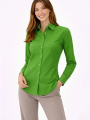 Kadın Uzun Kollu Gömlek Düğmeli Klasik Yaka Günlük ve Ofis Şıklığına uygun - Yeşil
