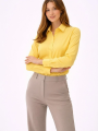 Kadın Uzun Kollu Gömlek Düğmeli Klasik Yaka Günlük ve Ofis Şıklığına uygun - Sarı