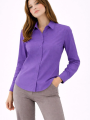Kadın Uzun Kollu Gömlek Düğmeli Klasik Yaka Günlük ve Ofis Şıklığına uygun - Mor