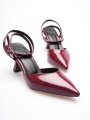 Kadın Bordo Rugan Topuklu Ayakkabı TR03MS02D