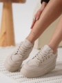 Ecila Kadın Bej Gizli Topuklu Sneaker