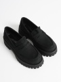 Rion Kadın Günlük Siyah Süet Loafer Ayakkabı