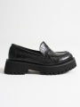 Rion Kadın Günlük Siyah Kroko Loafer Ayakkabı