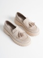 Anim Kadın Günlük Bej Süet Loafer Ayakkabı