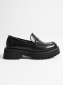 Aral Toka Detaylı Siyah Günlük Loafer Ayakkabı