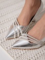 Klay Gümüş Rugan Kadın Topuklu Ayakkabı