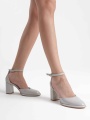 Asereht Gri Rugan Kadın Topuklu Ayakkabı