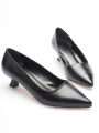 Siyah Kadın Günlük Kısa Topuklu Stiletto Ayakkabı TR20MS03A