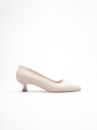 Bej Kadın Günlük Kısa Topuklu Stiletto Ayakkabı TR20MS03B