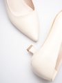 Bej Kadın Günlük Kısa Topuklu Stiletto Ayakkabı TR20MS03B