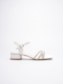 Kadın Beyaz Taş Detaylı Kalın Topuklu Şık Sandalet TR20MY26B