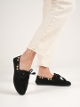 Siron Kadın Siyah Boncuklu Günlük Süet Ayakkabı