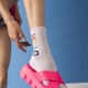 Çapraz Bant Neon Pembe Ortopedik Taban Kadın Terlik