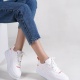 ALESSİ Bağcıklı Ortopedik Taban Kadın Sneaker Ayakkabı BT Beyaz/Turuncu