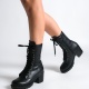 ALDA Bağcıklı Ortopedik Taban Suya ve Soğuğa Dayanıklı Kadın Çizme ST Siyah