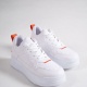 ALESSİ Bağcıklı Ortopedik Taban Kadın Sneaker Ayakkabı BT Beyaz/Turuncu