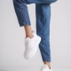 ALESSİ Bağcıklı Ortopedik Taban Kadın Sneaker Ayakkabı BT Beyaz