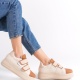 VALENCİA Bağcıksız Cırt Cırtlı Ortopedik Taban Kadın Sneaker Ayakkabı TT Ten/Kahve