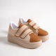 VALENCİA Bağcıksız Cırt Cırtlı Ortopedik Taban Kadın Sneaker Ayakkabı TT Ten/Kahve
