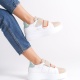 VALENCİA Bağcıksız Cırt Cırtlı Ortopedik Taban Kadın Sneaker Ayakkabı BT Beyaz/Ten