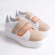 VALENCİA Bağcıksız Cırt Cırtlı Ortopedik Taban Kadın Sneaker Ayakkabı BT Beyaz/Ten
