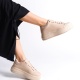 BİANA Bağcıklı Ortopedik Taban Kadın Sneaker Ayakkabı TT Ten