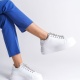 DELLA Bağcıklı Ortopedik Taban Taşlı Kadın Sneaker Ayakkabı BT Beyaz