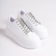 DELLA Bağcıklı Ortopedik Taban Taşlı Kadın Sneaker Ayakkabı BT Beyaz
