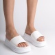 ALICE Düz Topuklu Kalın ve Ortopedik Taban Kadın Terlik BT Beyaz