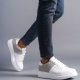 Boost Bağcıklı Cilt Süet Erkek Günlük Sneaker Ayakkabı BT Beyaz/Gri