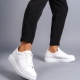 Boost Bağcıklı Cilt Erkek Günlük Sneaker Ayakkabı BT Beyaz