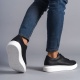 Boost Bağcıklı Cilt Erkek Günlük Sneaker Ayakkabı BT Siyah