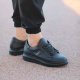 SLW151 Boost Bağcıklı Cilt Erkek Günlük Sneaker Ayakkabı ST Siyah