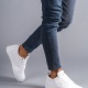 Cool Bağcıklı Cilt Erkek Günlük Spor Klasik Ayakkabı BT Beyaz