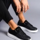 Warrior Bağcıklı ve Fermuarlı Cilt Süet Erkek Günlük Sneaker Ayakkabı BT Siyah