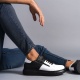 Warrior Bağcıklı ve Fermuarlı Cilt Erkek Günlük Sneaker Ayakkabı ST Siyah/Beyaz