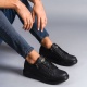 Warrior Bağcıklı ve Fermuarlı Cilt Erkek Günlük Sneaker Ayakkabı ST Siyah