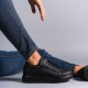 Warrior Bağcıklı ve Fermuarlı Cilt Erkek Günlük Sneaker Ayakkabı ST Siyah
