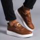 Hippo Bağcıksız Cilt Erkek Günlük Sneaker Ayakkabı BT Taba