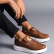 Hippo Bağcıksız Cilt Erkek Günlük Sneaker Ayakkabı BT Taba