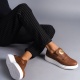Hippo Bağcıksız Cilt Erkek Günlük Sneaker Ayakkabı BT Taba