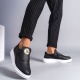 Hippo Bağcıksız Cilt Erkek Günlük Sneaker Ayakkabı BT Siyah