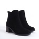 New Larissa Kısa Topuklu Siyah Süet Kadın Bot