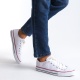 Luke Beyaz Bağcıklı Keten Kumaş Erkek Günlük Sneaker Ayakkabı