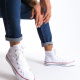 AXE Beyaz Bağcıklı Keten Kumaş Erkek Günlük Sneaker Ayakkabı