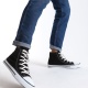 AXE Siyah Bağcıklı Keten Kumaş Erkek Günlük Sneaker Ayakkabı